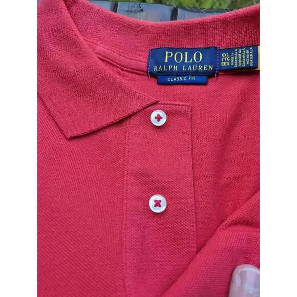 Polo Ralph Lauren Performance Polo 2XL Classic Red Blue Pony Logo Golf Shirt NWT - Picture 4 of 9